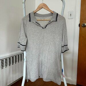 Knit short sleeve v neck top